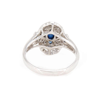 & Blue Sapphire Ring 14K Gold