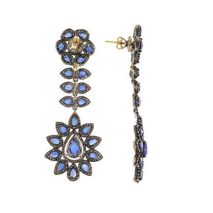 Vintage Replica Inspired Jewellery Taurus Blue Kyanite Earring