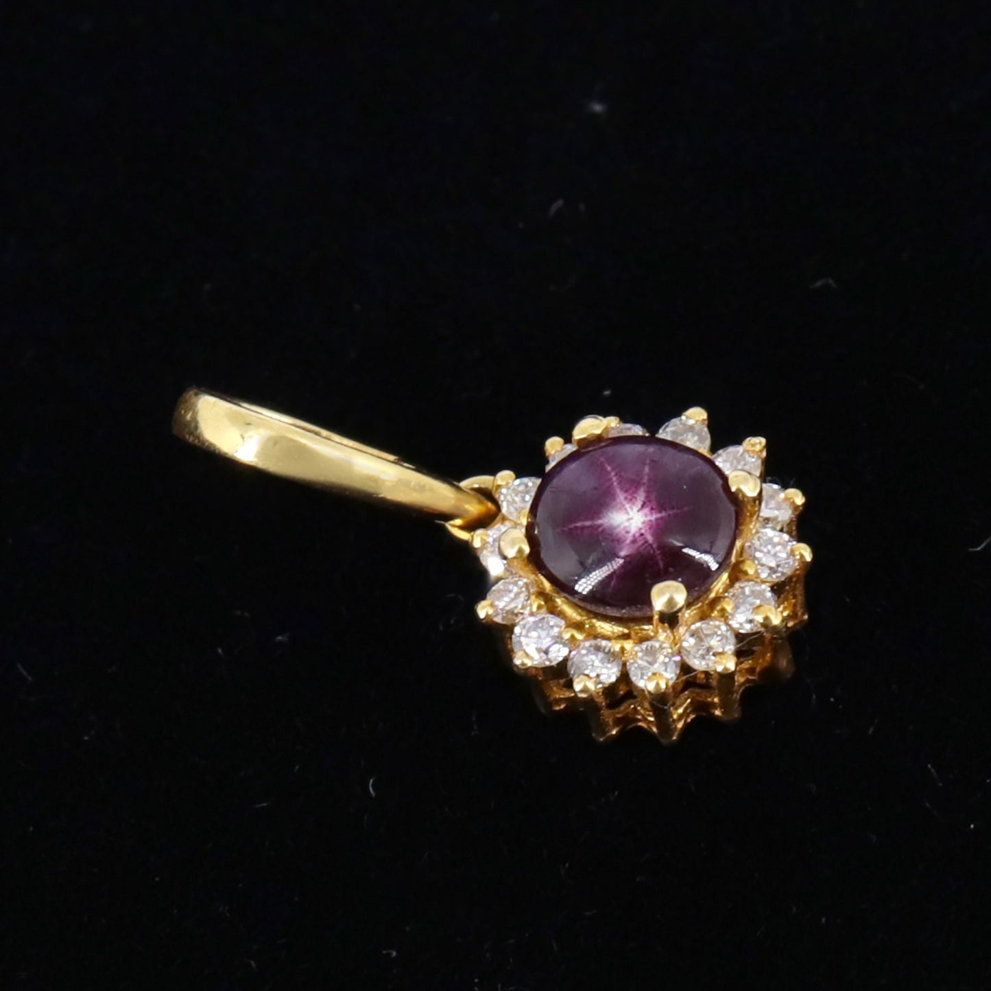 Dainty Star Ruby Pendant 18K Gold