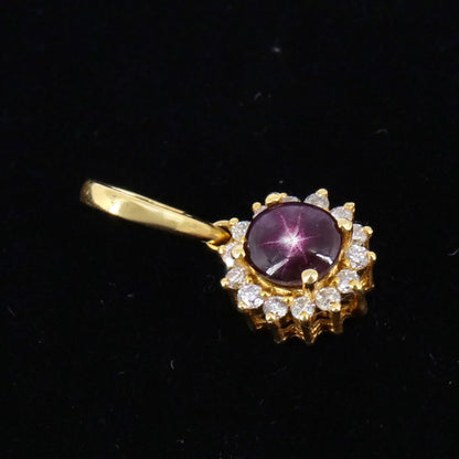 Dainty Star Ruby Pendant 18K Gold