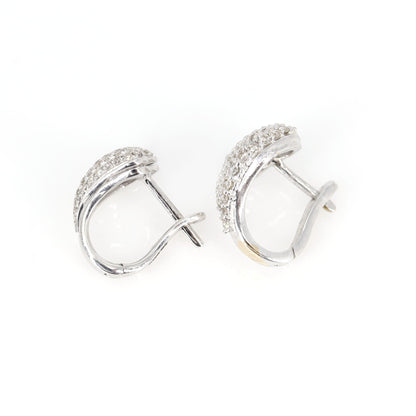 White Stud Earring 18K Gold