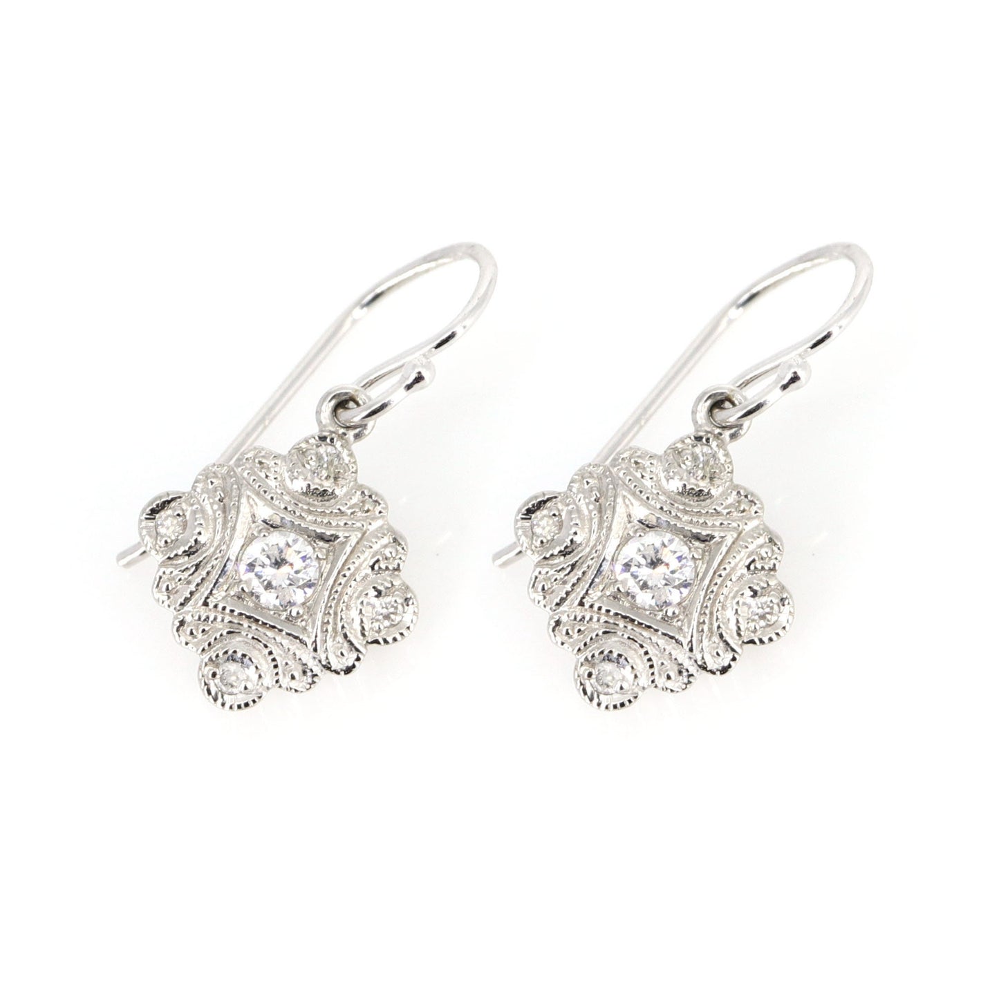 9K White Earring Gold