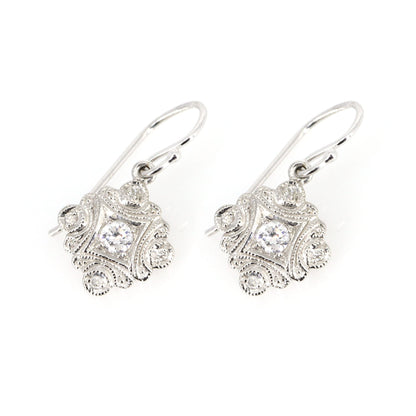9K White Earring Gold