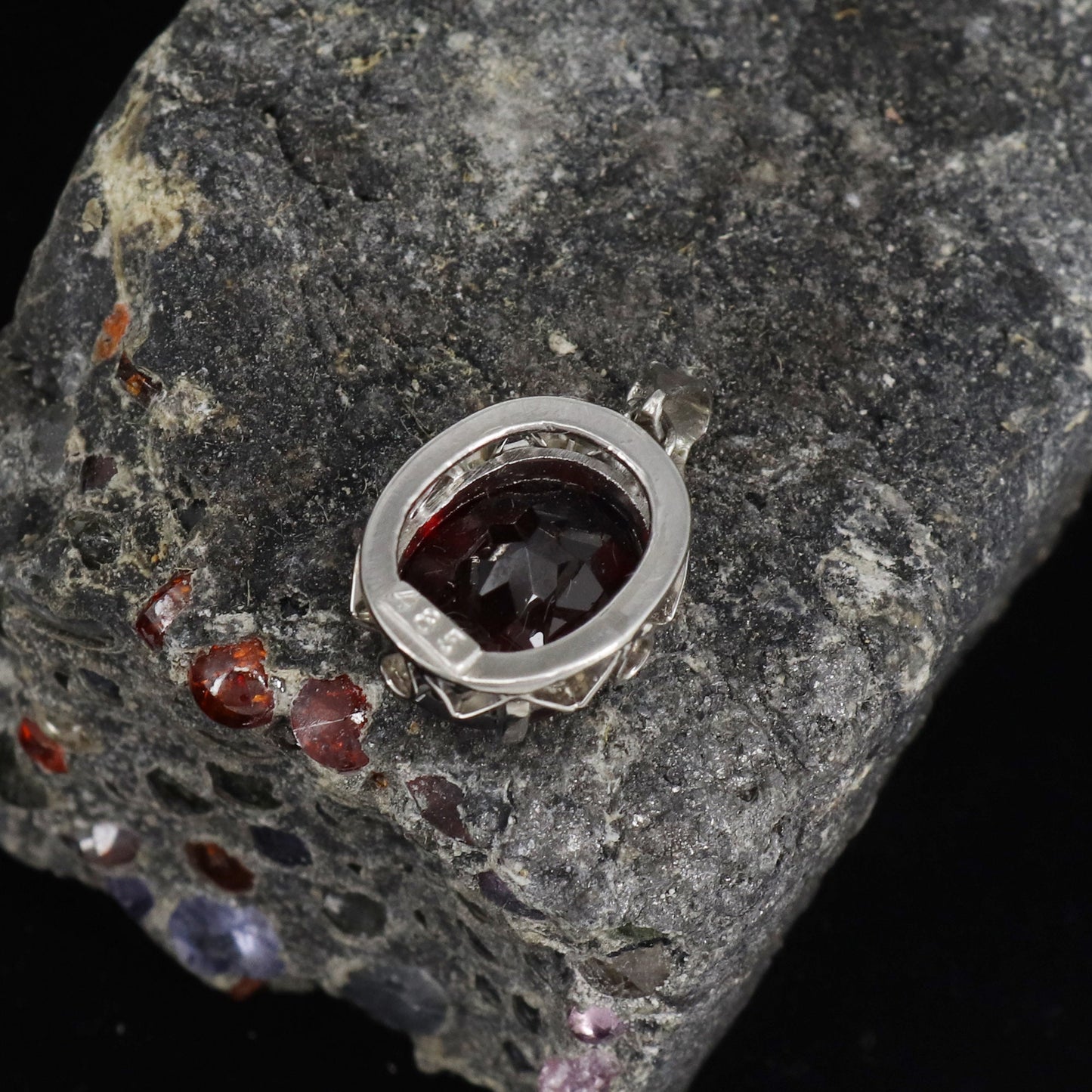 Platinum 900 Garnet Pendant