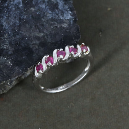 Handmade 925 Sterling Ladies Ruby Ring Silver