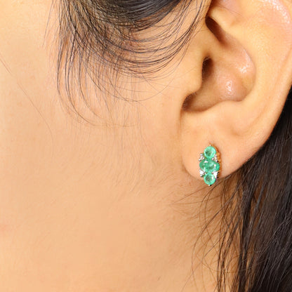 Emerald Dainty Earring 14K Gold