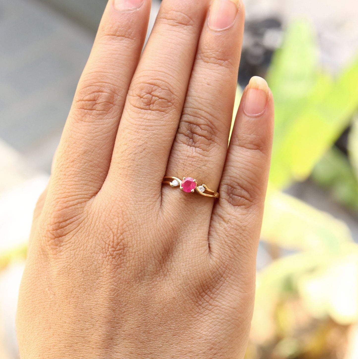 Yellow Beautiful Handcrafted Ring 14K Gold