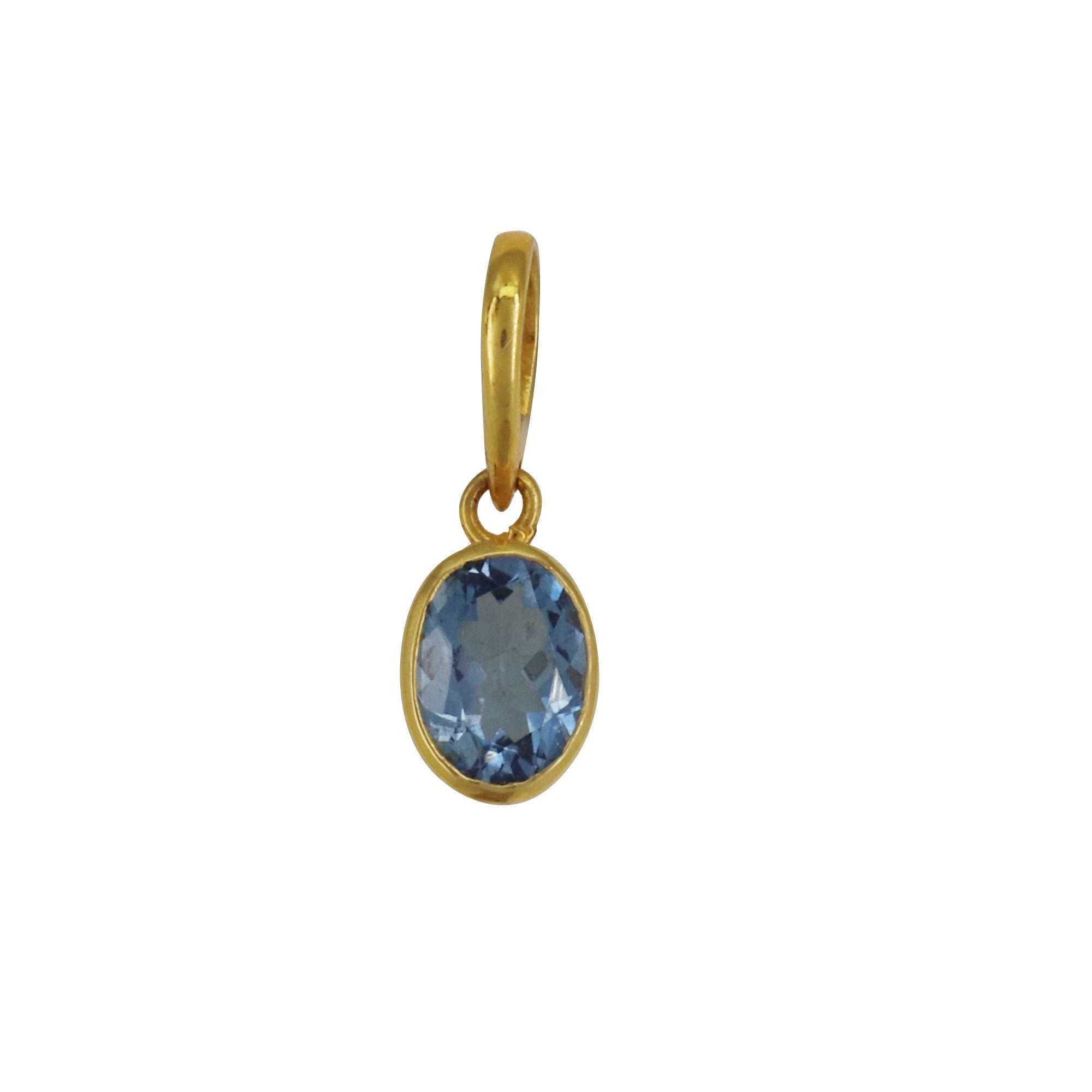 Aquamarine Pendant 14K Gold