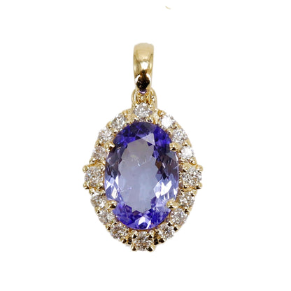 Oval Cut Tanzanite Pendant 14K Gold