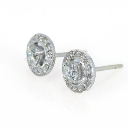 0.60 Halo Earring 18K Gold