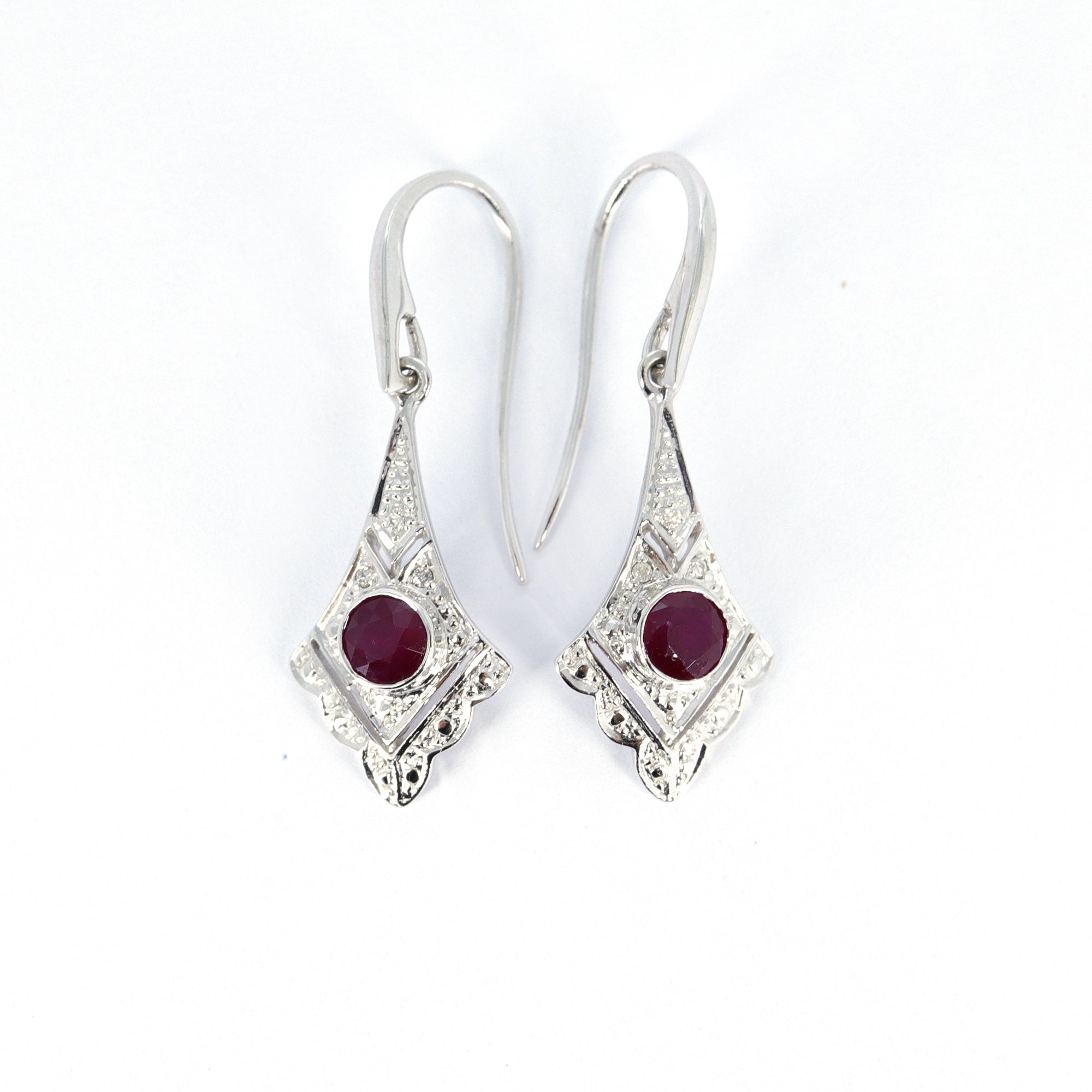 9K White Earring Gold