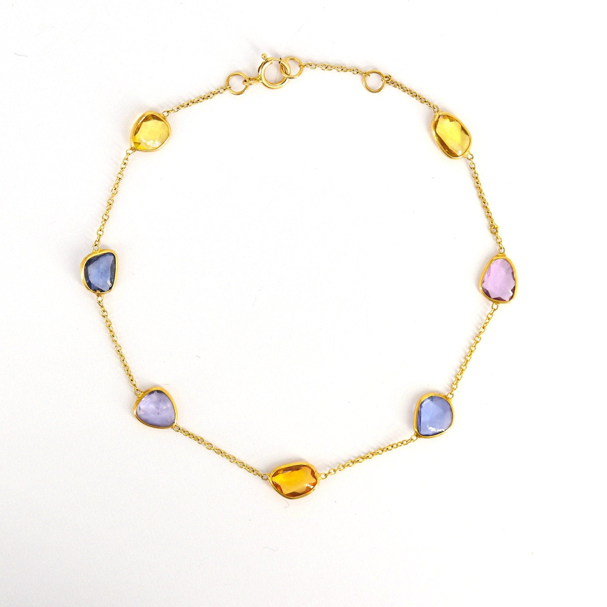 Multi Sapphire Bracelet 18K Gold