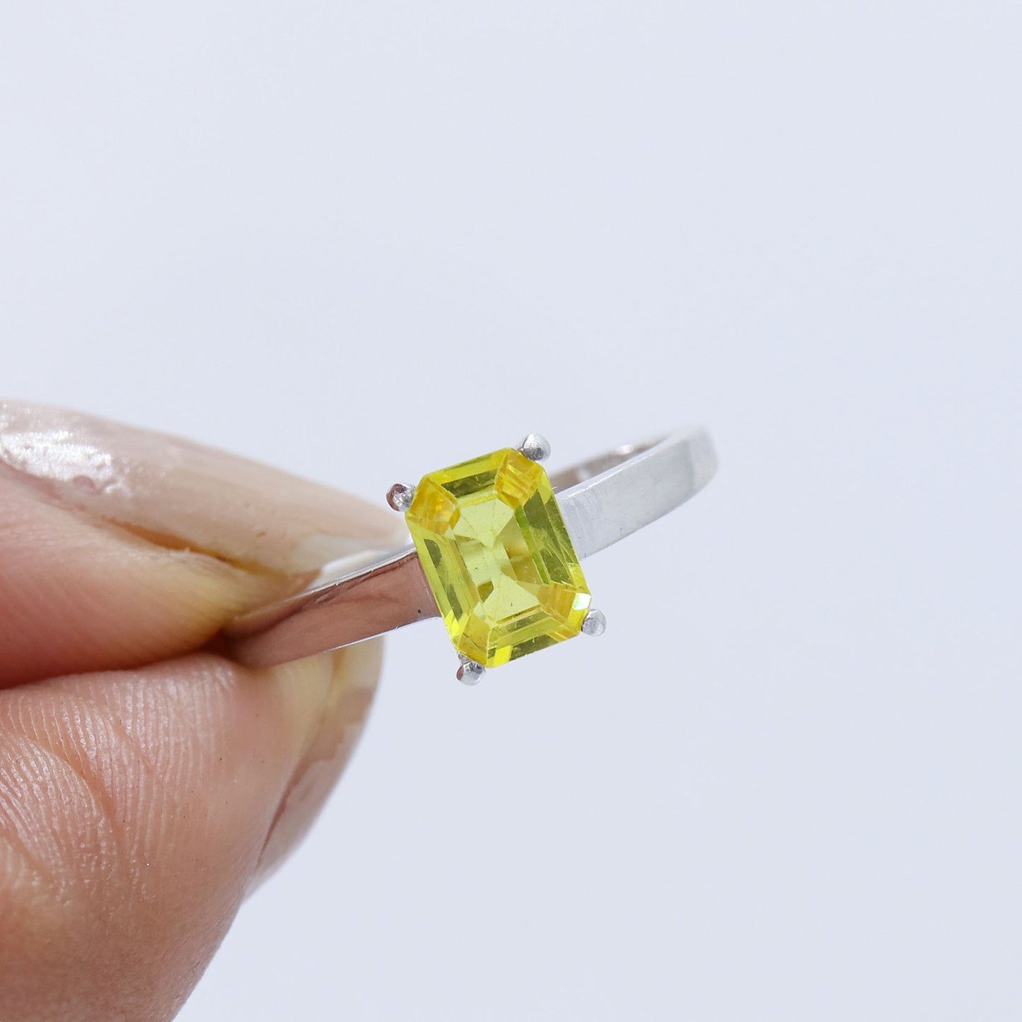 Yellow Sapphire Ring Silver