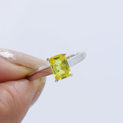 Yellow Sapphire Ring Silver