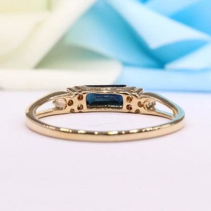 Blue Sapphire Ring 14K Gold