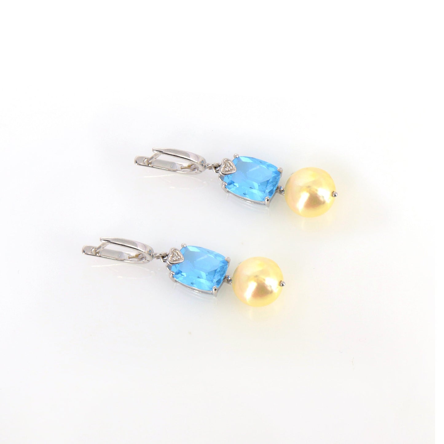 White Handmade Earring 14K Gold