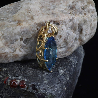 Marquise Cut Pendant 14K Gold