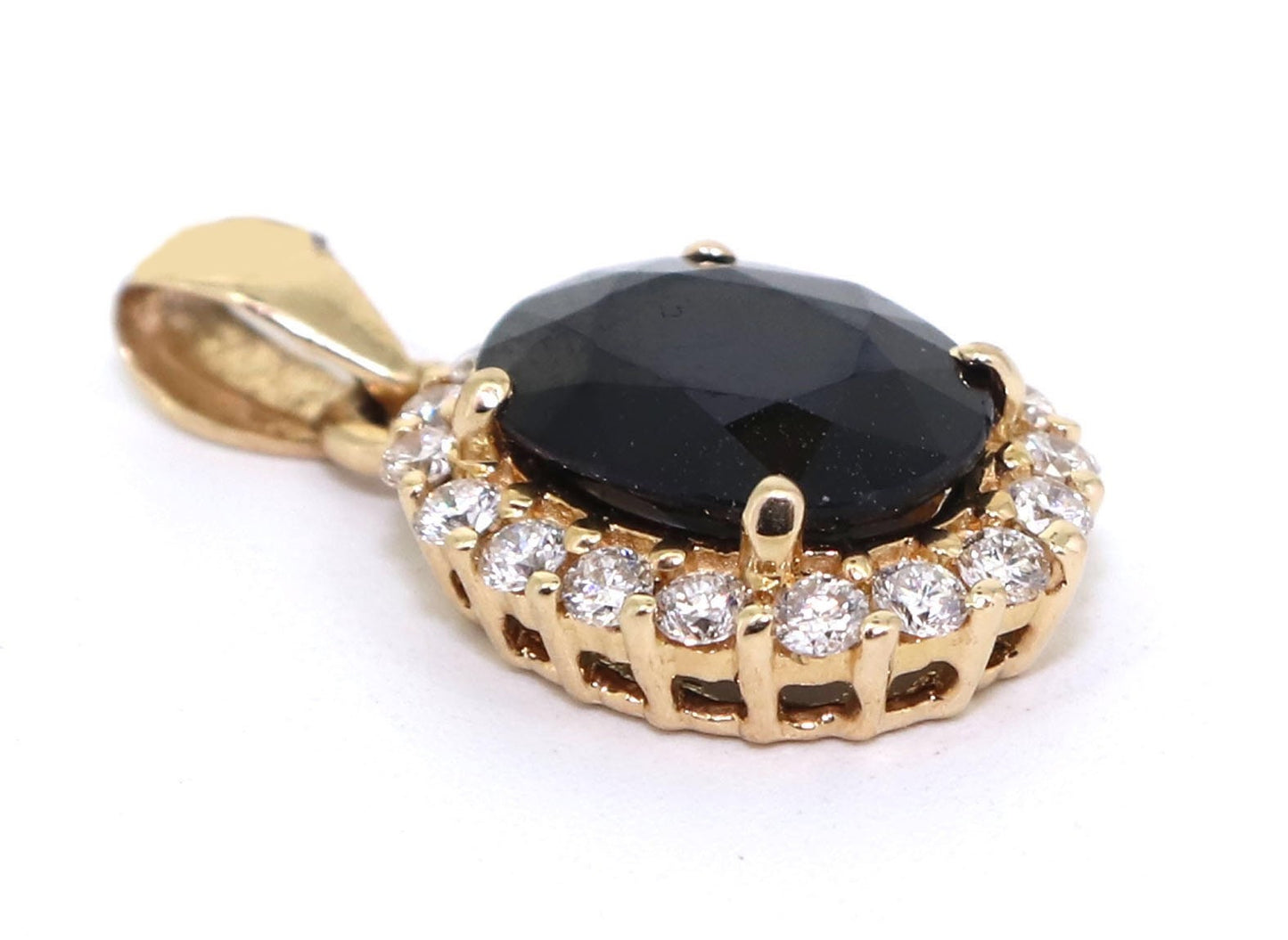 Blue Sapphire Yellow Pendent Pendant 14K Gold