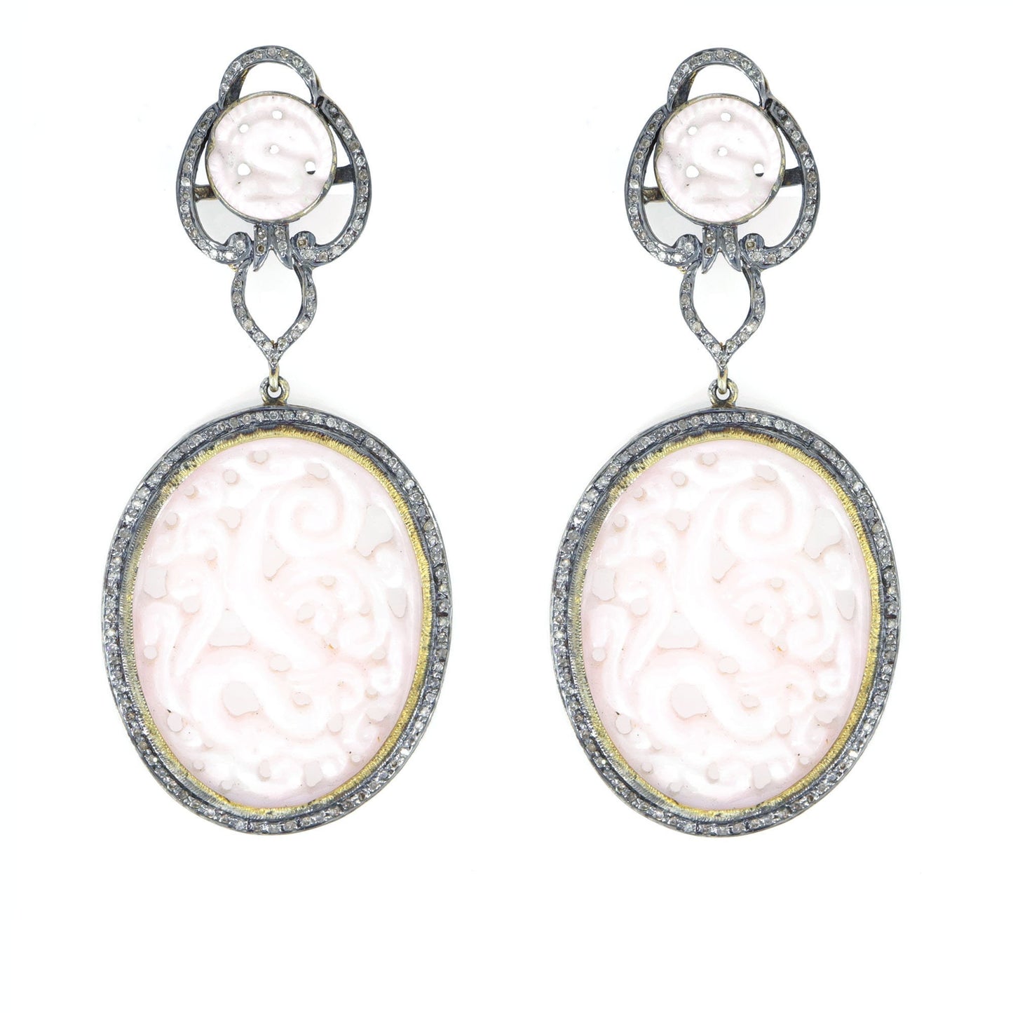 Pink Opal Carvings Earring