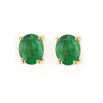 Emerald Stud Earring 14K Gold