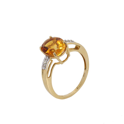 Vintage Yellow Citrine Ring 14K Gold