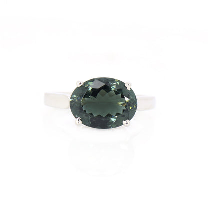 Nice Green Transparent Tourmaline Ring 14K Gold
