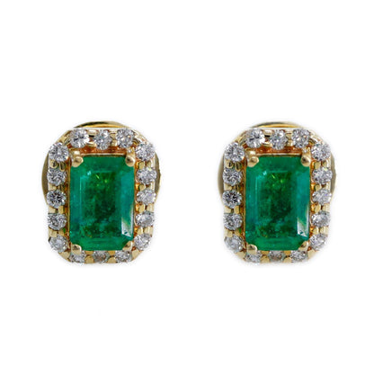 Green Emerald Earring 14K Gold