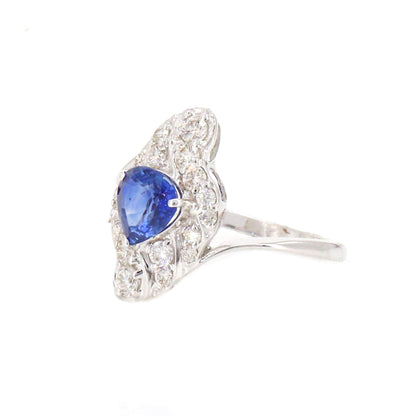 Pear Shape Sapphire & Ring 18K Gold
