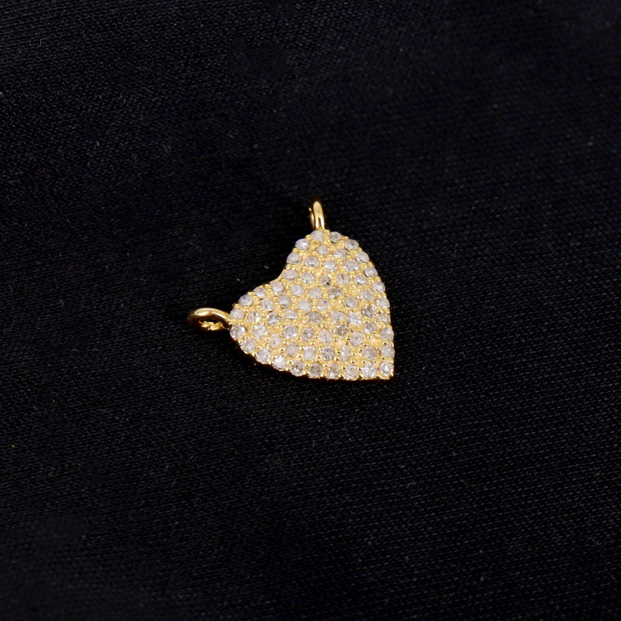 Heart Charm Pave Heart Charm Heart Charm Pendant 14K Gold