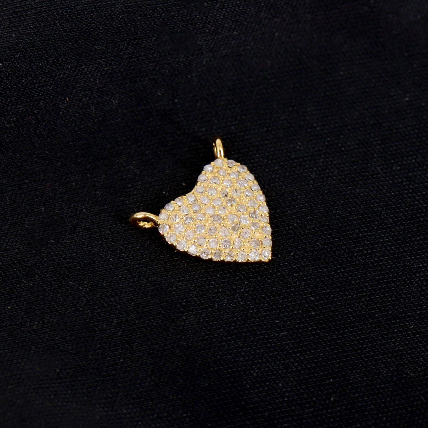 Heart Charm Pave Heart Charm Heart Charm Pendant 14K Gold