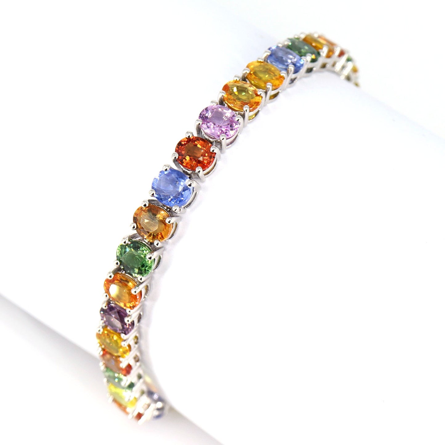 Multi Sapphire Tennis Bracelet 14K Gold