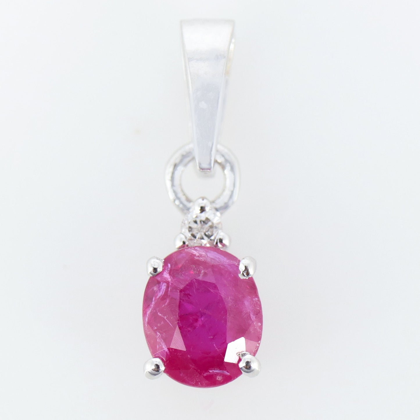 Oval Ruby Necklace Silver