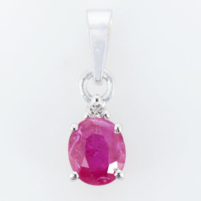 Oval Ruby Necklace Silver