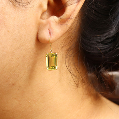 Yellow Lemon Topaz Earring 18K Gold