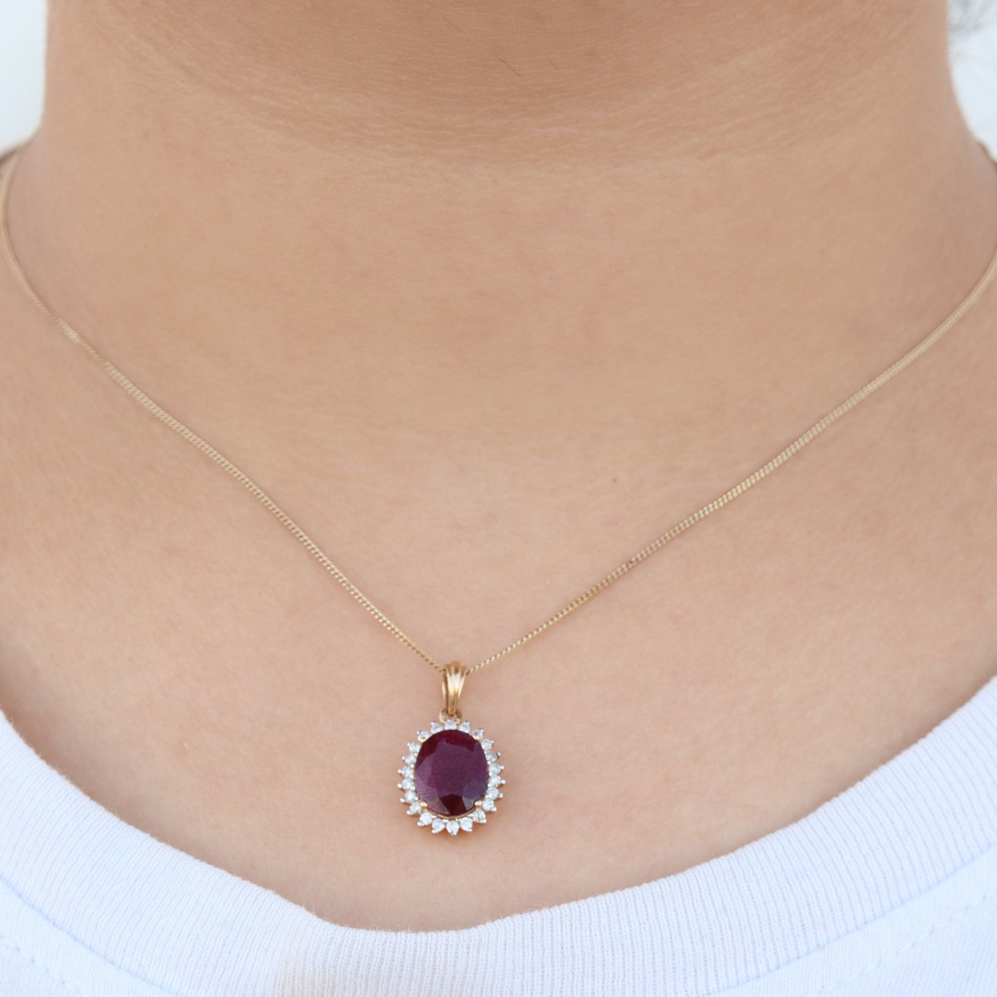 Ruby Pendant 14K Gold