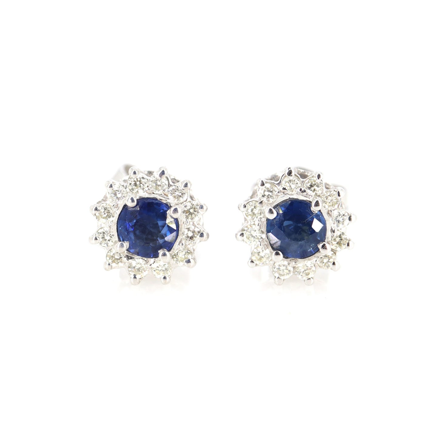 Blue Sapphire Jewelry White Jewelry Blue Sapphire Earring 18K Gold