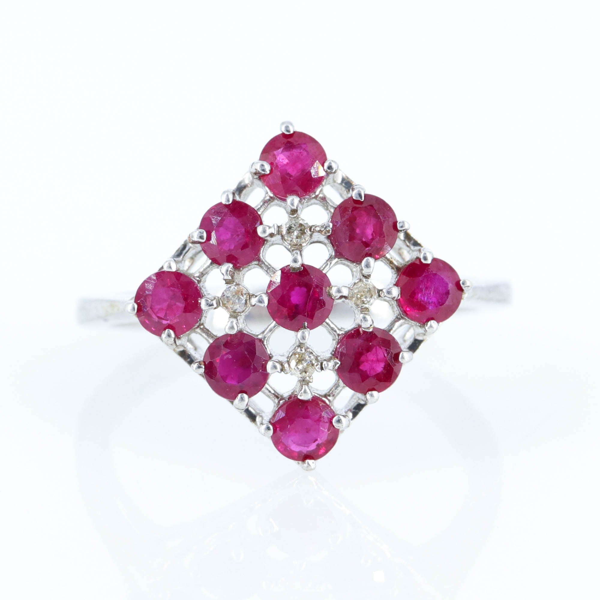 Vintage Ruby Ring Silver