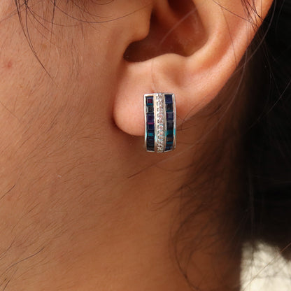 Blue Sapphire Earring Silver