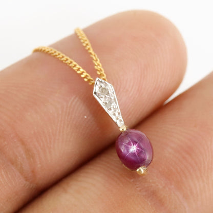 Star Ruby Pendant 14K Gold