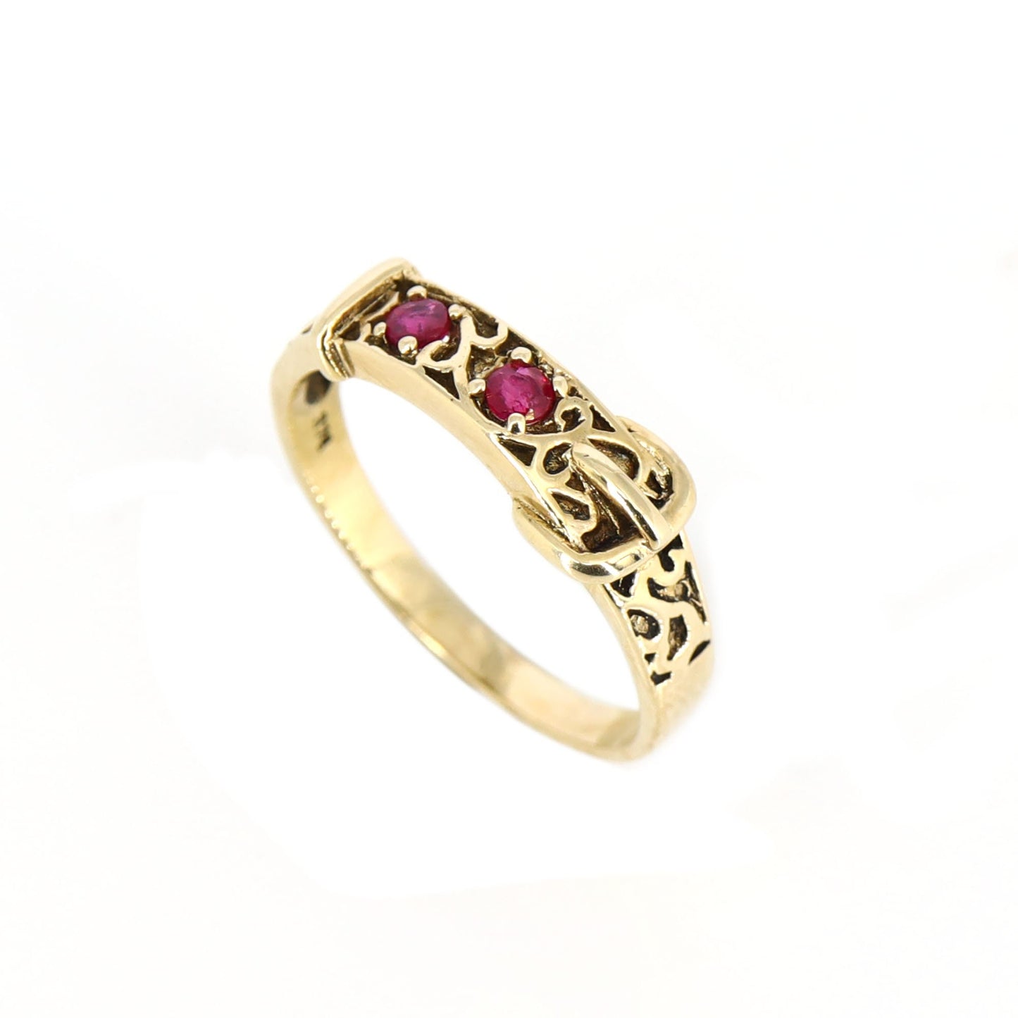 Antique Ruby Buckle Ring Gold