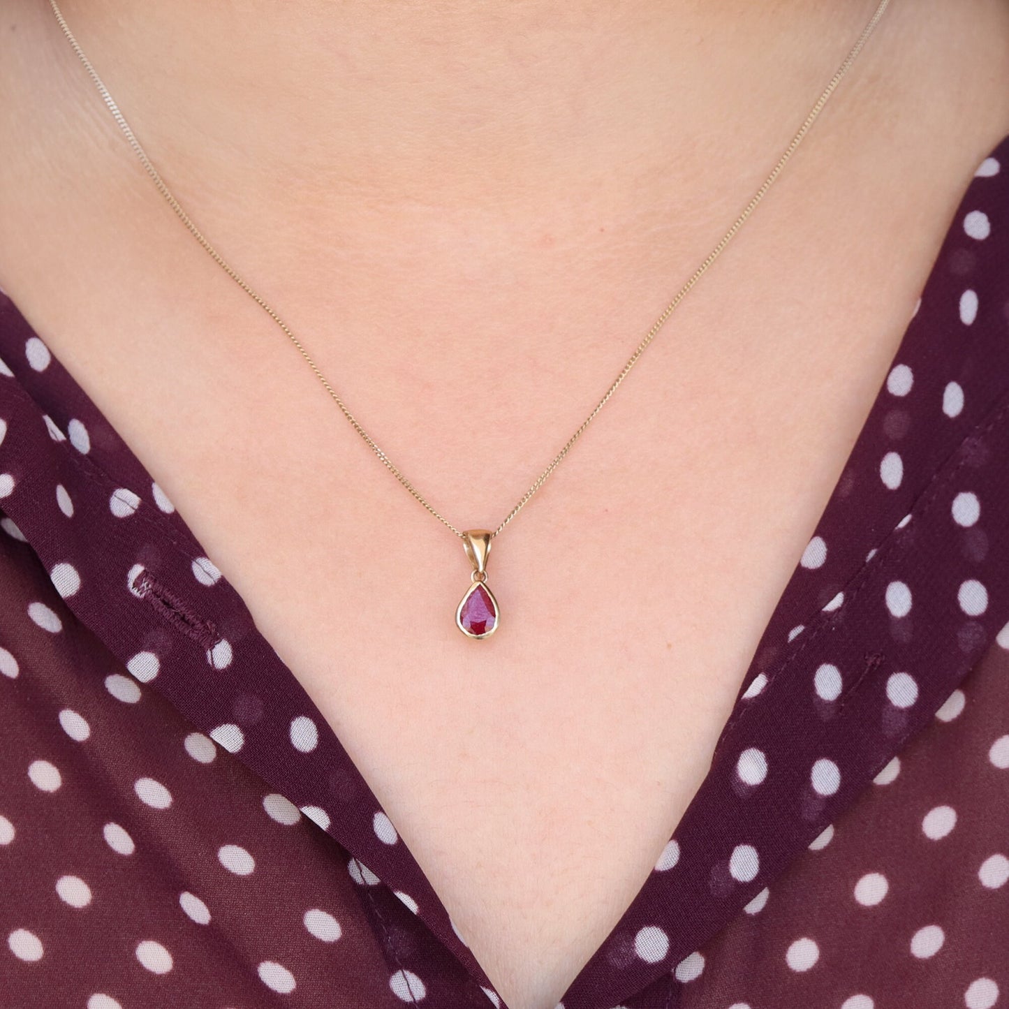 Ruby Pendant 14K Gold