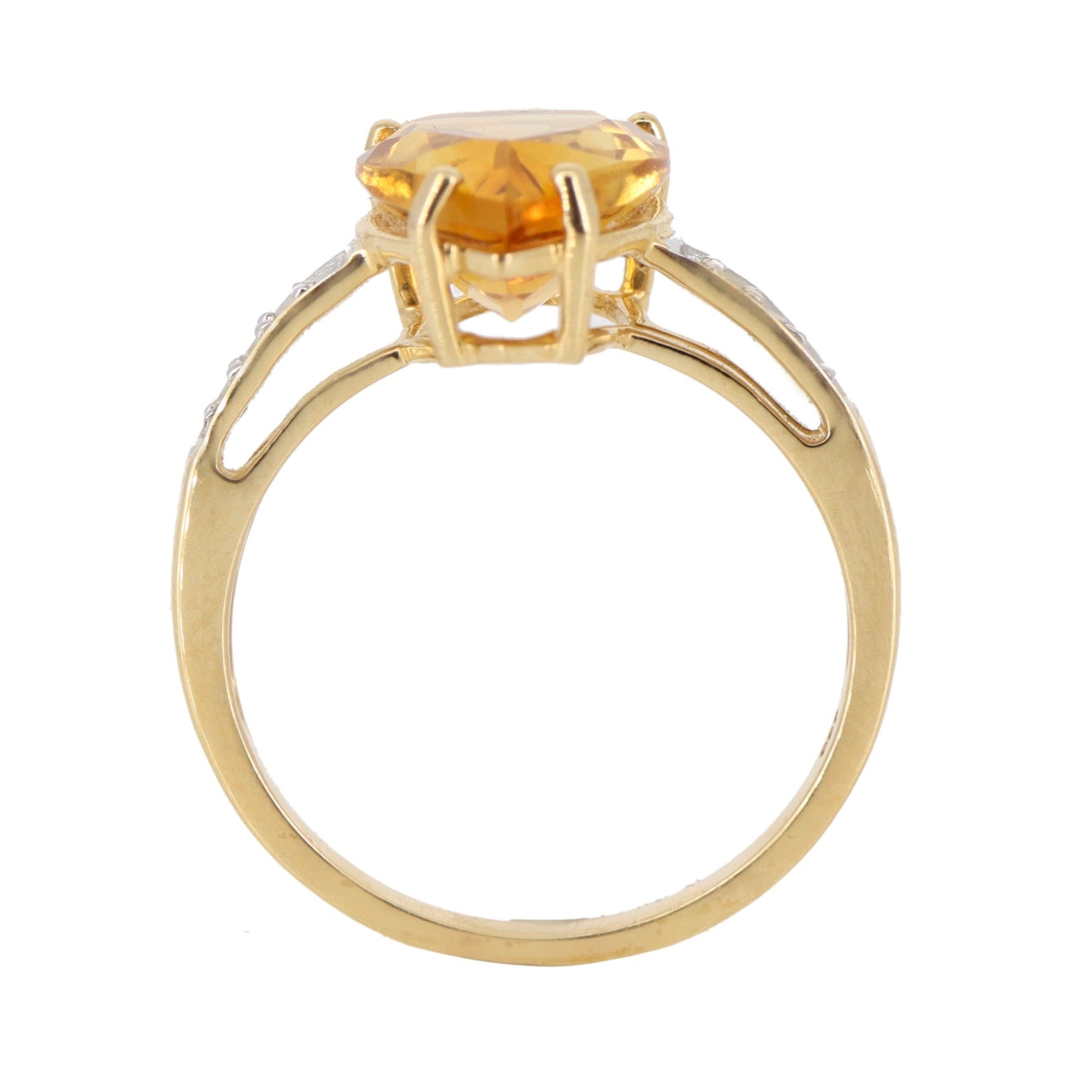 Pear Cut Citrine Ring 14K Gold