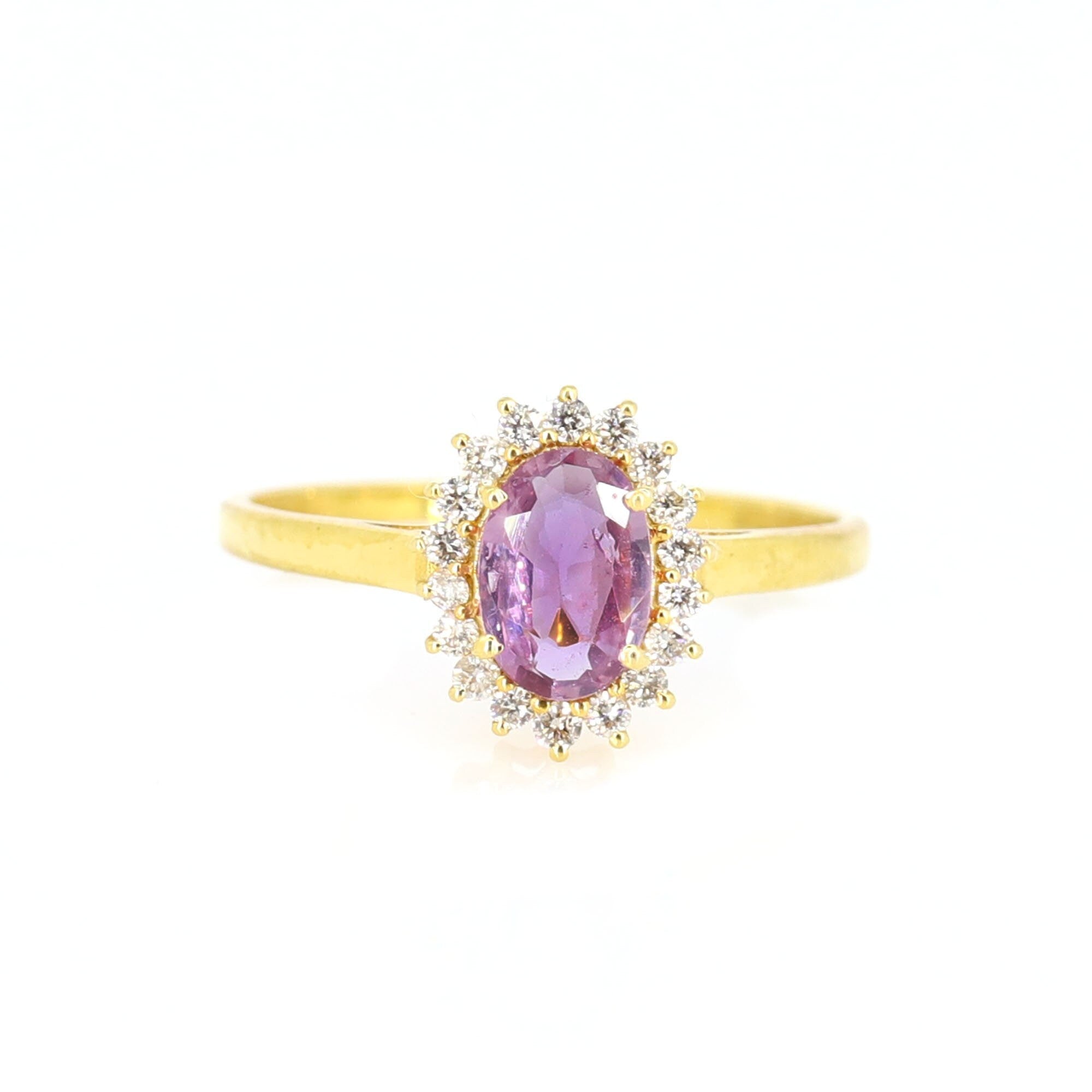 Yellow Pink Sapphire Eternity Ring 18K Gold