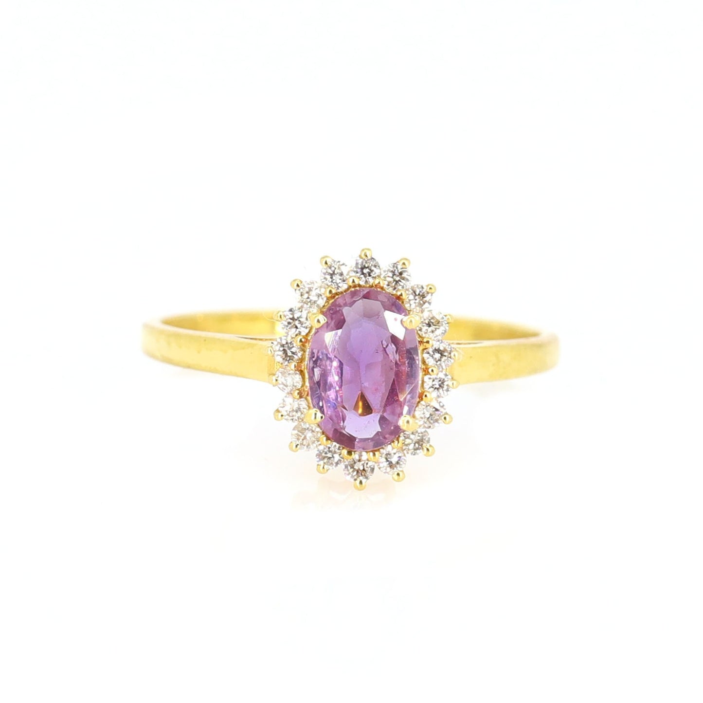 Yellow Pink Sapphire Eternity Ring 18K Gold