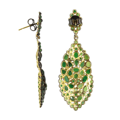 Victorian Stylish Chrome Diopside Gemstone Earring