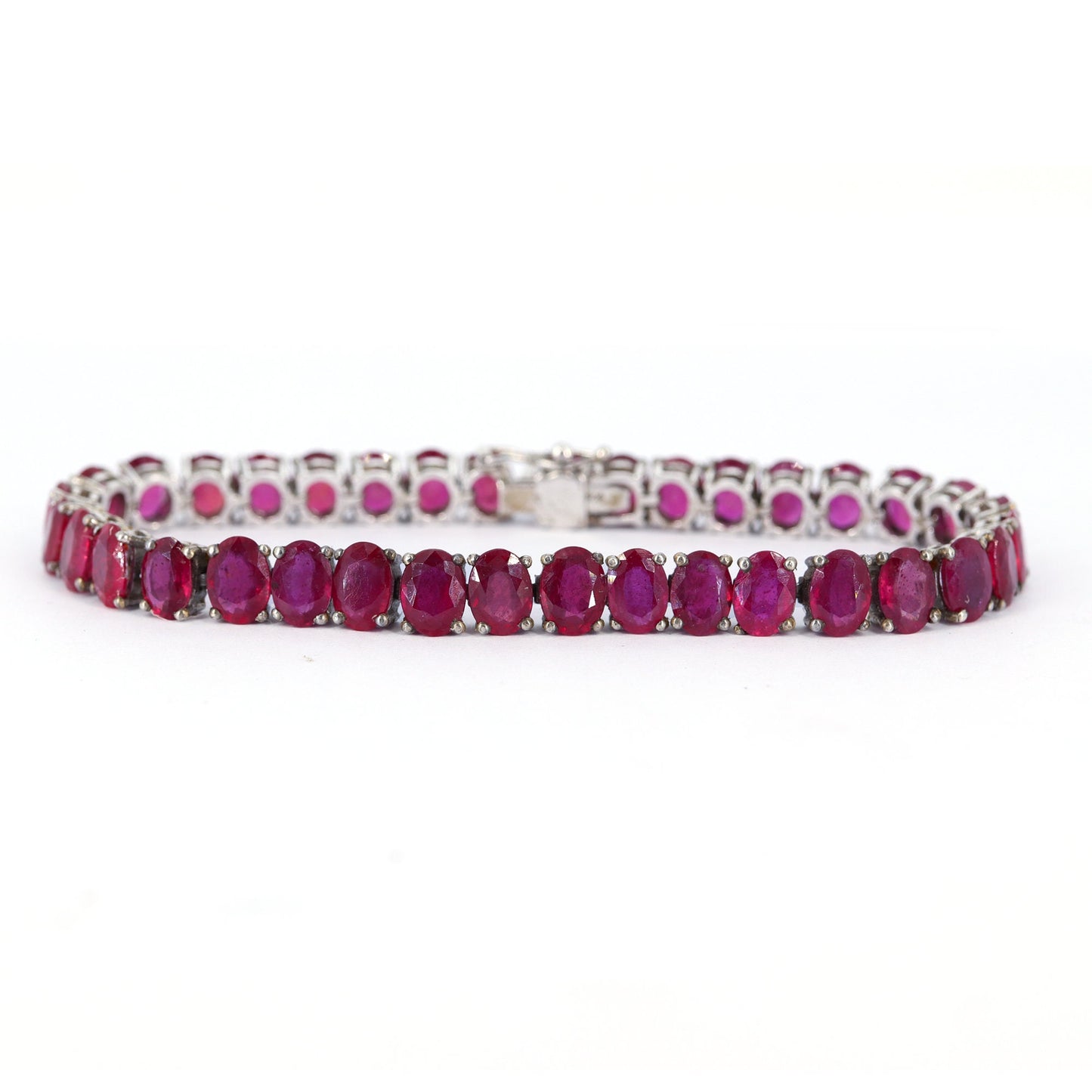 Ruby Gemstone Bracelet Silver