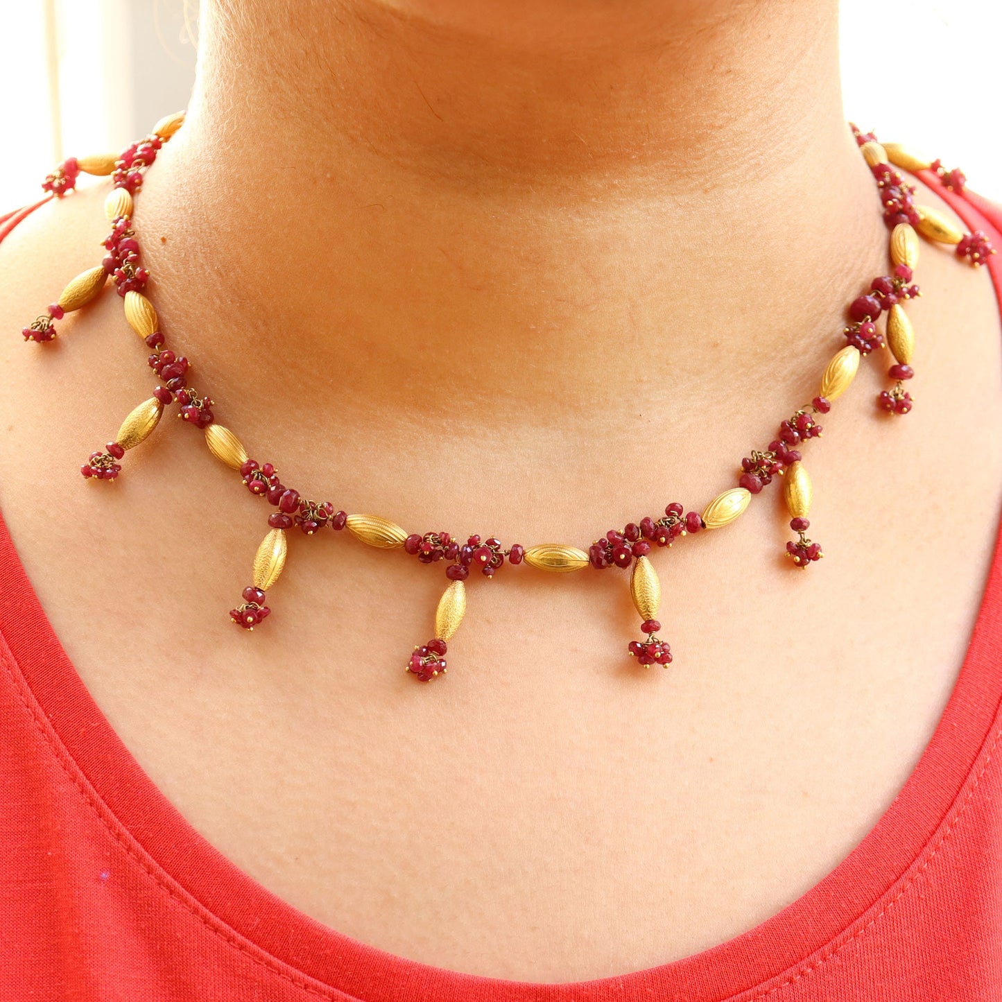 Ruby Yellow Necklace 18K Gold