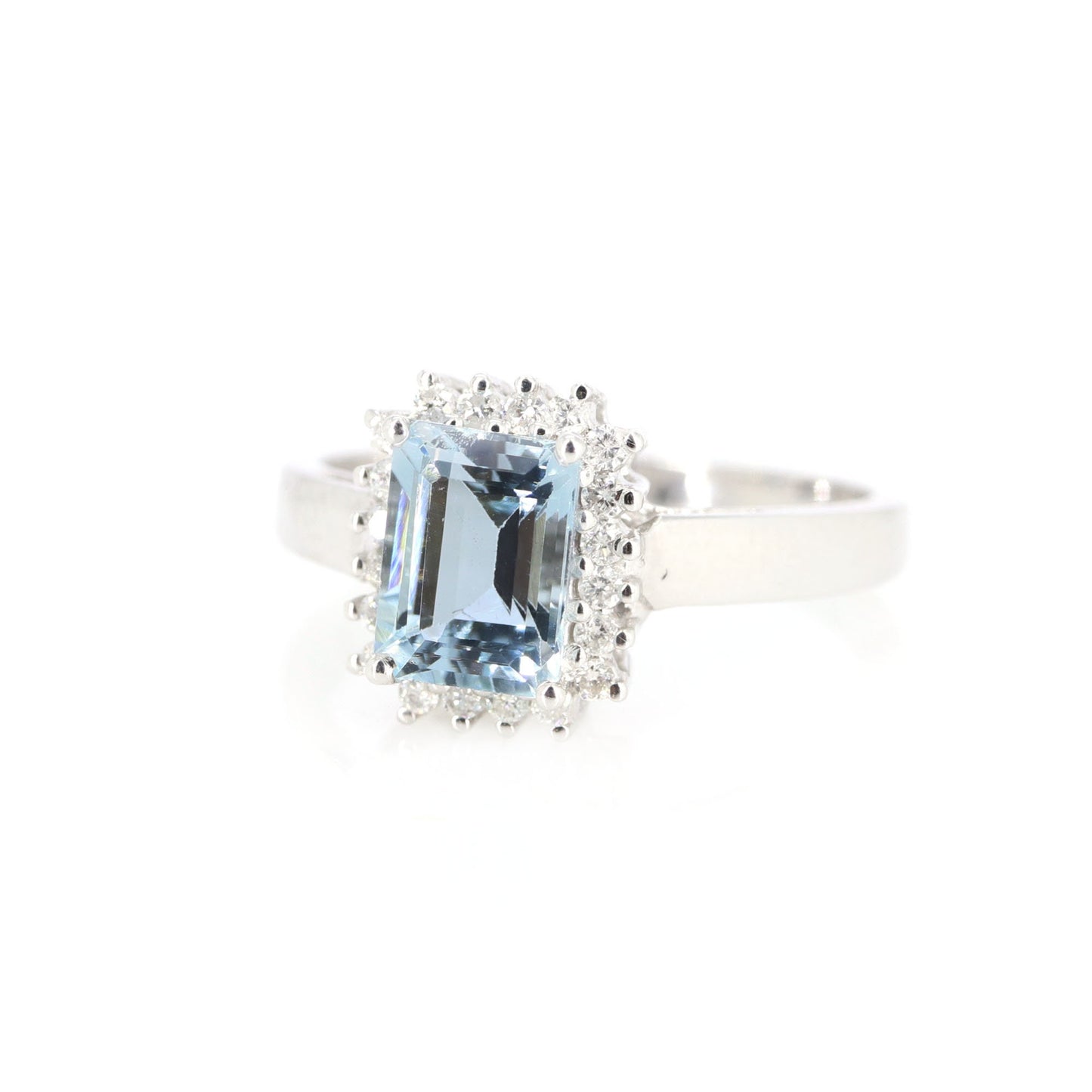 Cluster Aquamarine Jewelry Aquamarine Ring 14K Gold