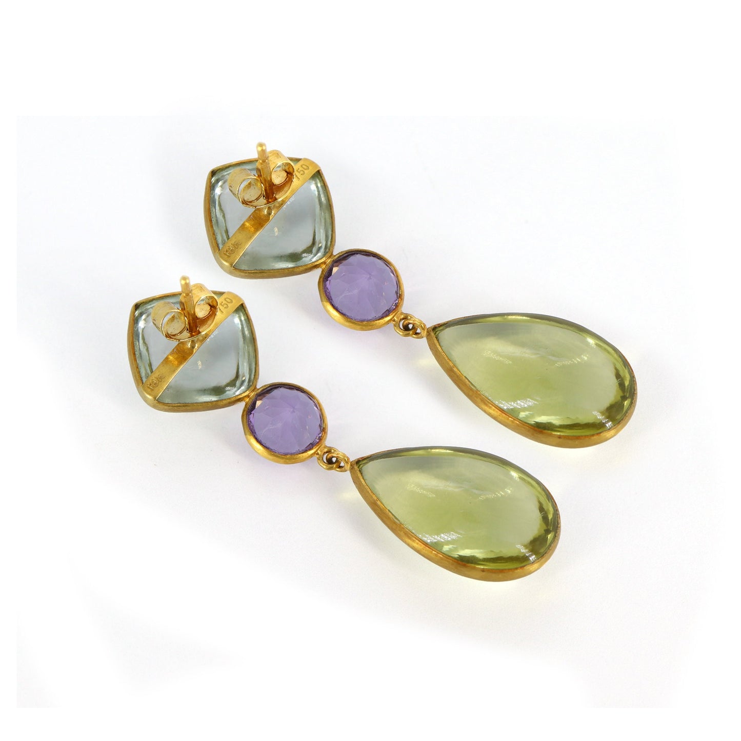 Green Amethyst Earring 18K Gold