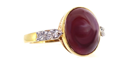 Yellow Star Ruby Ring 14K Gold